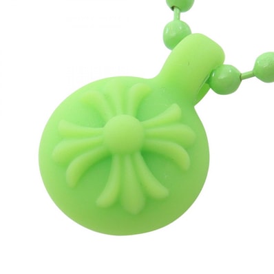 Chrome Hearts Rubber Crossball Silicon Necklace "Green"