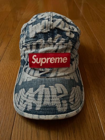 Supreme Fat Tip Jacquard Denim Camp Cap "Blue"