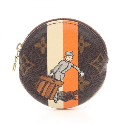 ルイ・ヴィトン LOUIS VUITTON ポルトモネ ロン コインケース 財布 レザー PVC モノグラム オレンジ レディース ブラウン系 / オレンジ系 / マルチカラー M60037 【中古】
