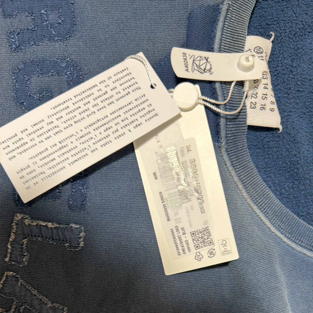 Maison Margiela Logo Organic Cotton Sweat Shirt "Blue"