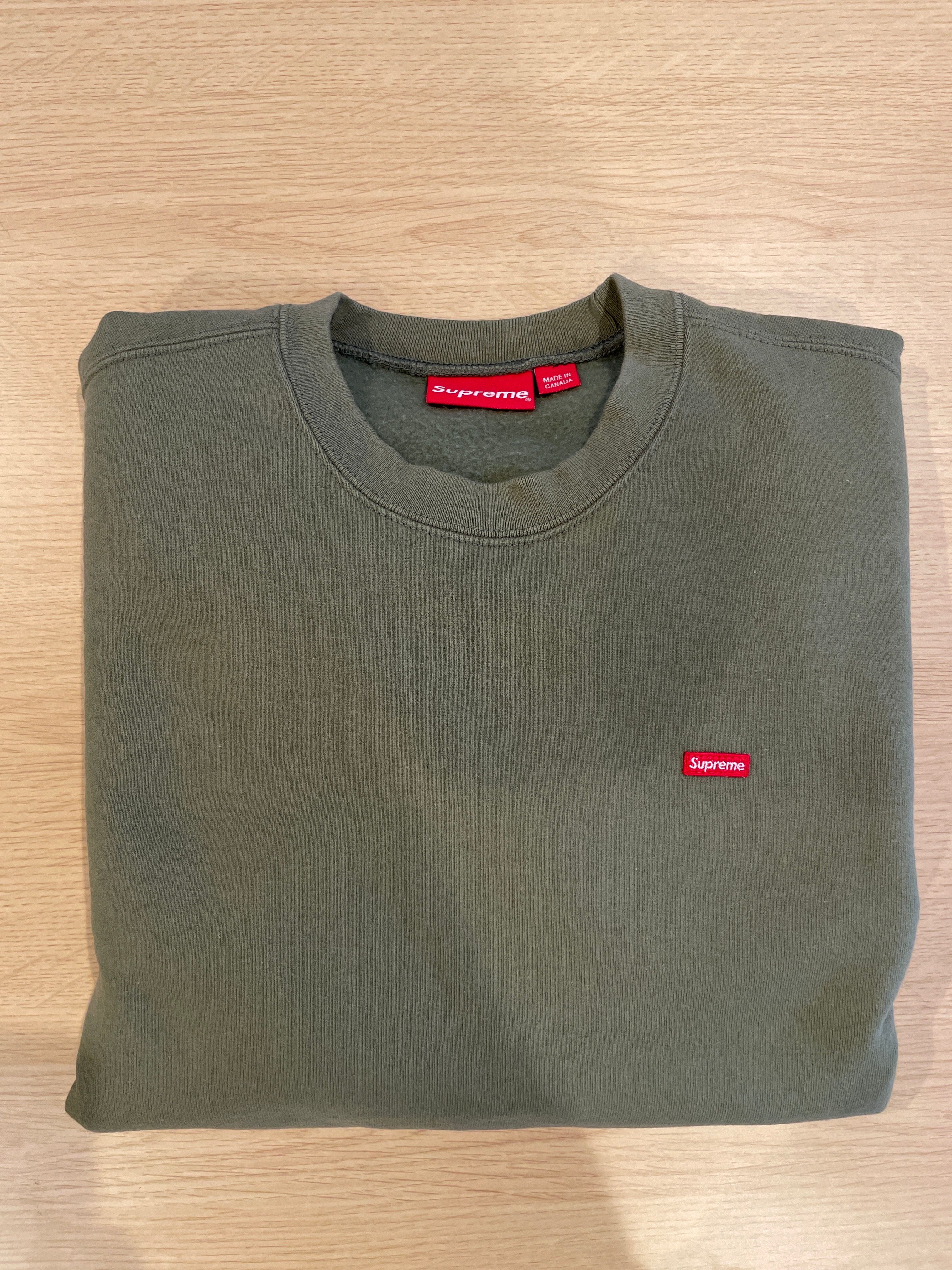 Supreme Small Box Crewneck "Light Olive" (22FW)