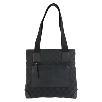 美品 GUCCI グッチ ブラック 黒 GGキャンバス レザー/ トートバッグ ショルダーバッグ 604283 【中古】