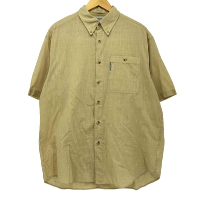 00s コットン ポリ チェック ボタンダウン S/S シャツ【1142780590025】