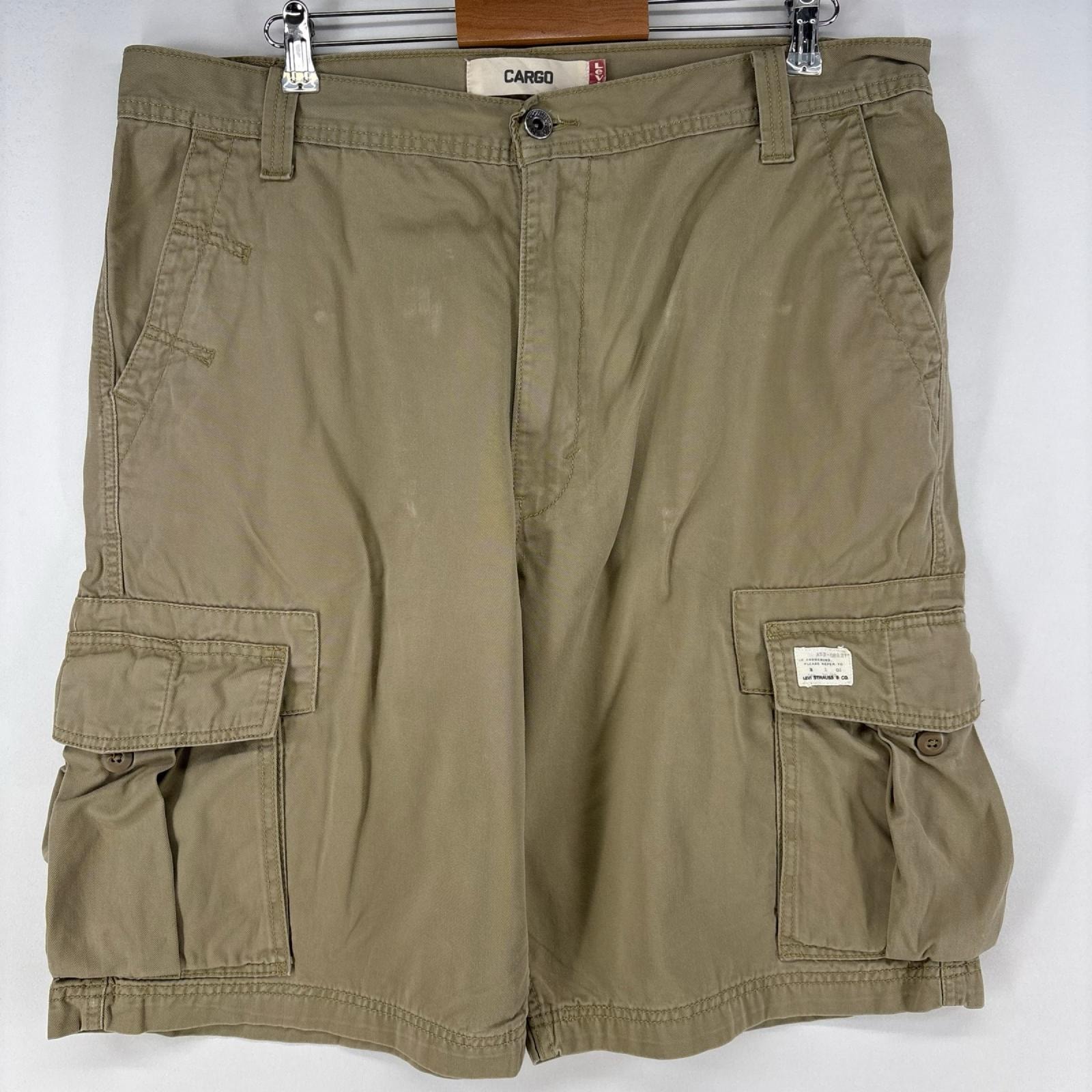 古着 リーバイス Levi's ショートパンツ チノパン カーゴパンツ ハーフパンツ ワンポイント 大きいサイズ w38  ベージュ メンズ