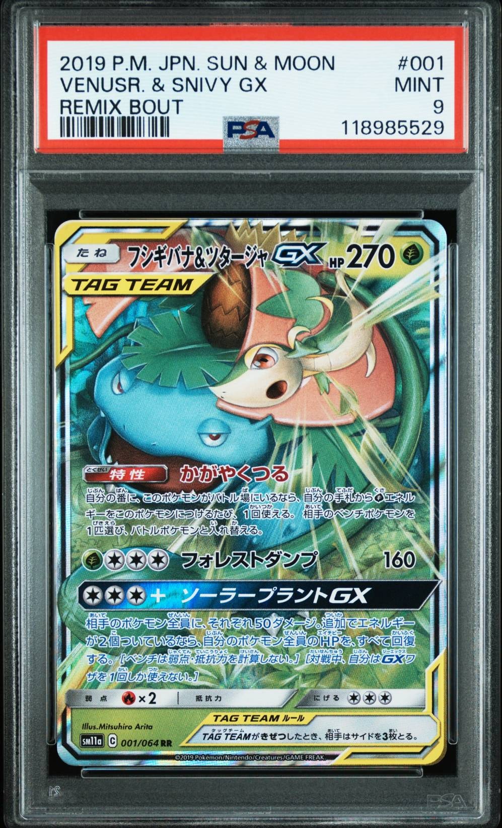 PSA9】フシギバナ&ツタージャGX RR [SM11a 001/064](強化拡張パック