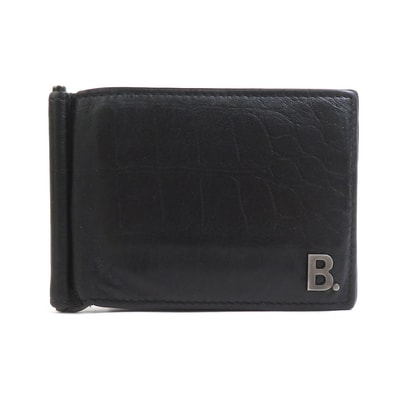 バレンシアガ BALENCIAGA 札入れ レザー ブラック メンズ 601346【中古】 r10611a