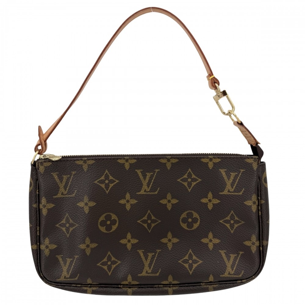 LOUIS VUITTON ルイヴィトン ハンドバッグ ポシェットアクセソワール  アクセサリーポーチ ミニバッグ M51980 モノグラムキャンバス    ブラウン 茶 ゴールド金具 レディース【中古品】