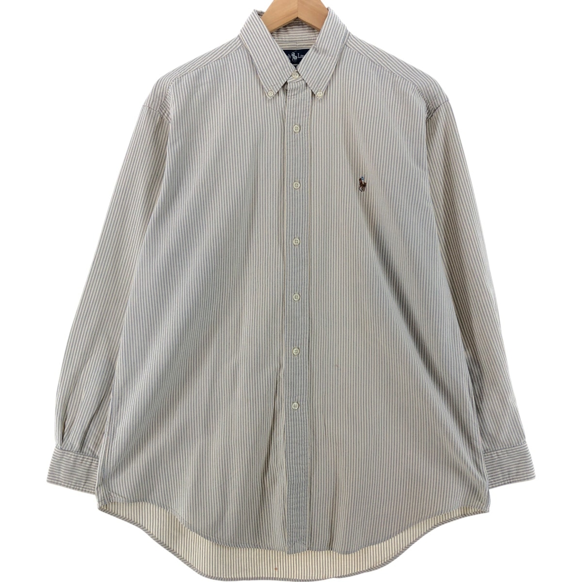 古着 ラルフローレン Ralph Lauren 長袖 ボタンダウンストライプシャツ メンズL相当/eaa536455