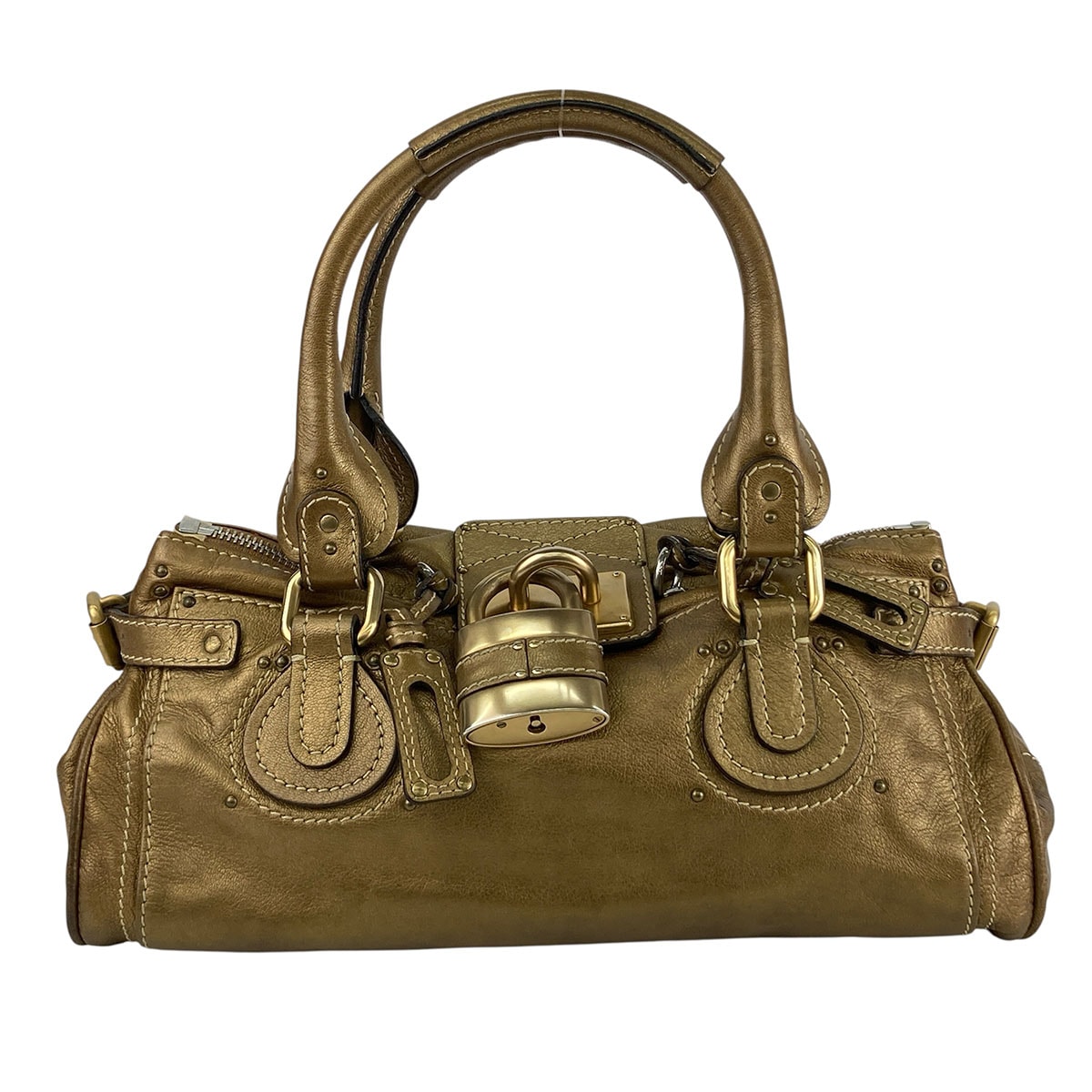 Chloe クロエ パディントン Y2K ハンドバッグ レザー ゴールド  レディース【中古】