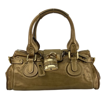 Chloe クロエ パディントン Y2K ハンドバッグ レザー ゴールド レディース【中古】