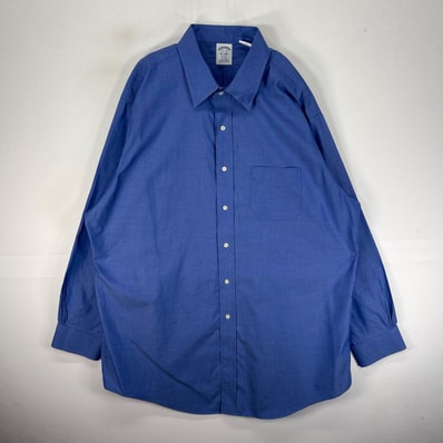 古着 ブルックスブラザーズ Brooks Brothers 長袖シャツ 胸ポケット XL ブルー系 無地 メンズ