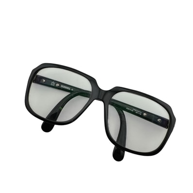 ダンヒル Dunhill メガネ ヴィンテージ オプチル製 黒ぶち スクエア 度入り ブラック