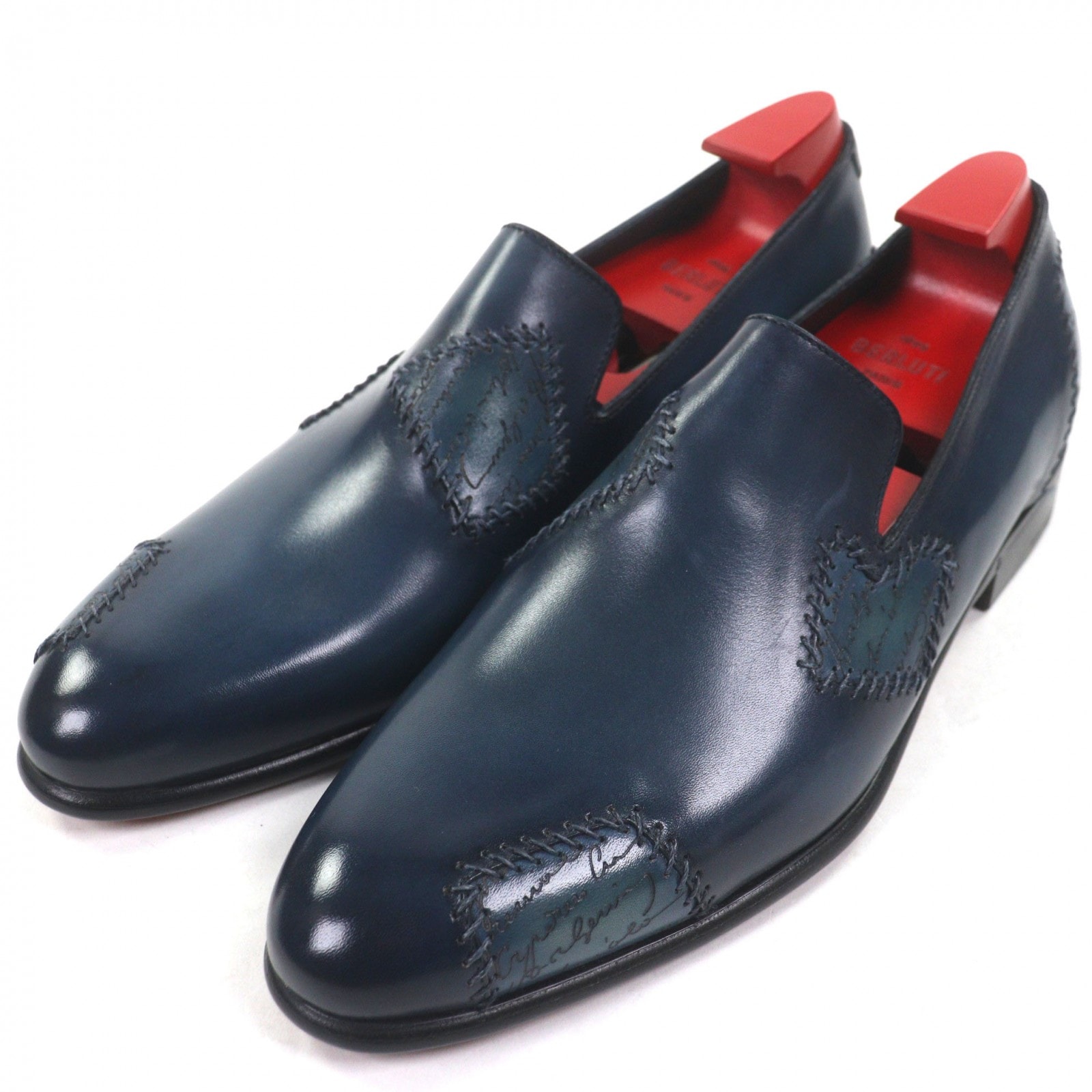 未使用品 ベルルッティ ローファー ラピエセルプリゼ ブルー メンズ 6.5