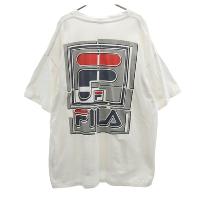 FILA フィラ 90s USA製 オールド バックロゴ 半袖 Tシャツ XL ホワイト
