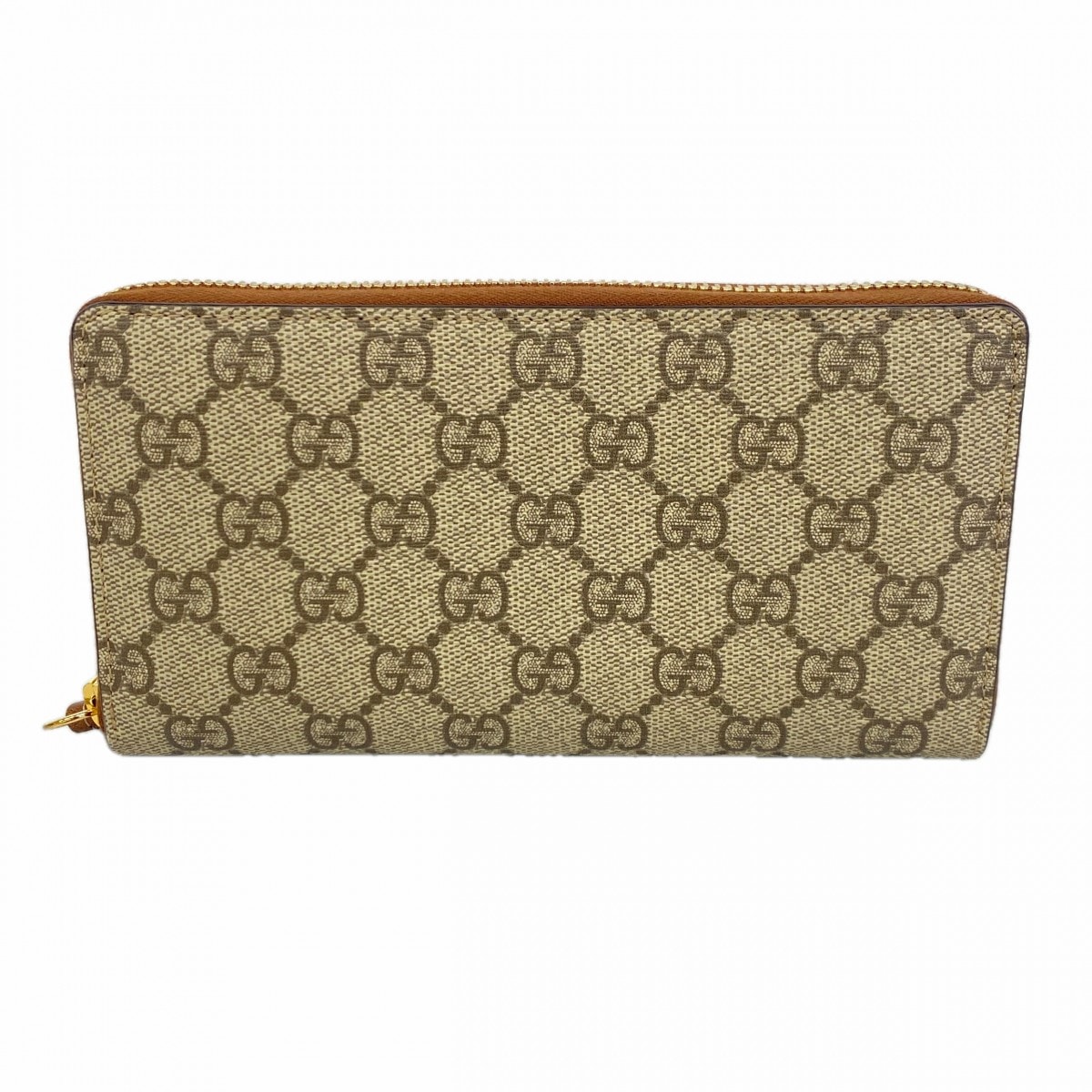 【6dc2739-k】グッチ 長財布 GGスプリーム 410102 PVC ブラウン ゴールド金具【中古】レディース