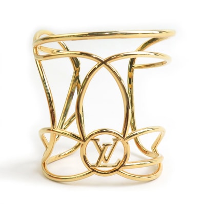 ルイ ヴィトン LOUIS VUITTON バングル ブレスレット カフ フィルグラム メタル ゴールド レディース M1471M【中古】 h32050a