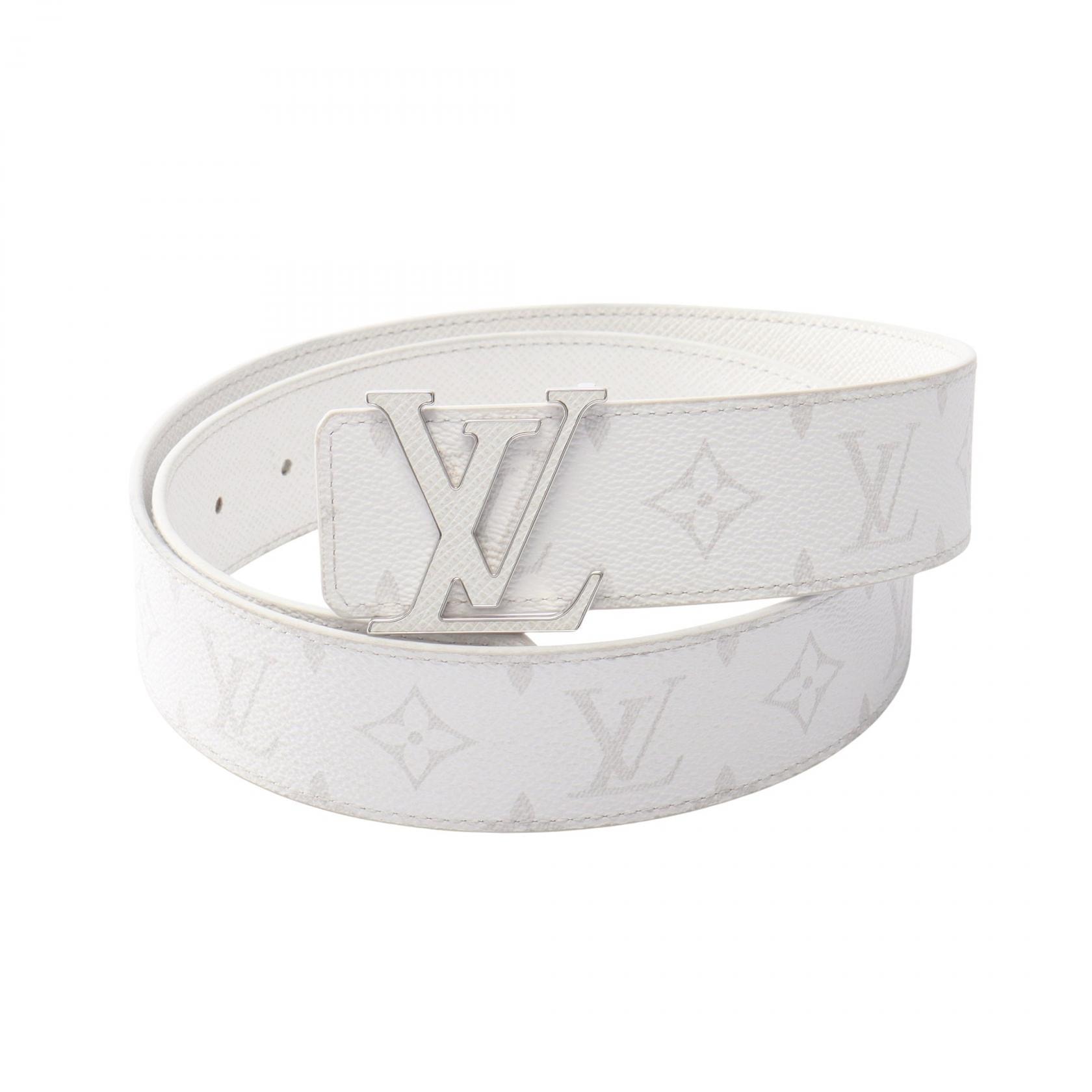 ルイ・ヴィトン LOUIS VUITTON LVイニシャル 40MM リバーシブル モノグラム ベルト 衣料品 レザー PVC タイガ メンズ ホワイト系 M0713 【中古】