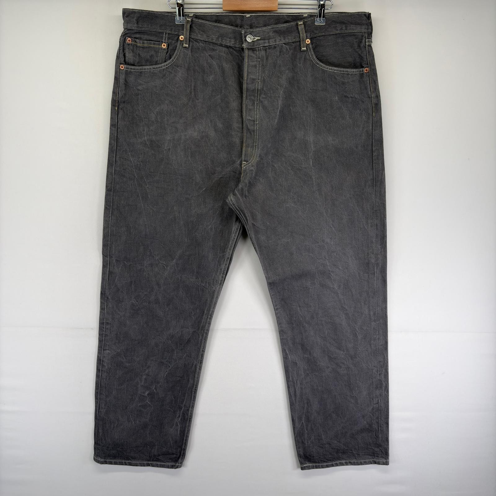 古着 リーバイス Levi's デニム パンツ Gパン ストレート ボタンフライ 5ポケット 501 カラーデニム w46 L34  グレー系 メンズ
