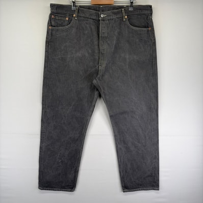 古着 リーバイス Levi's デニム パンツ Gパン ストレート ボタンフライ 5ポケット 501 カラーデニム w46 L34 グレー系 メンズ