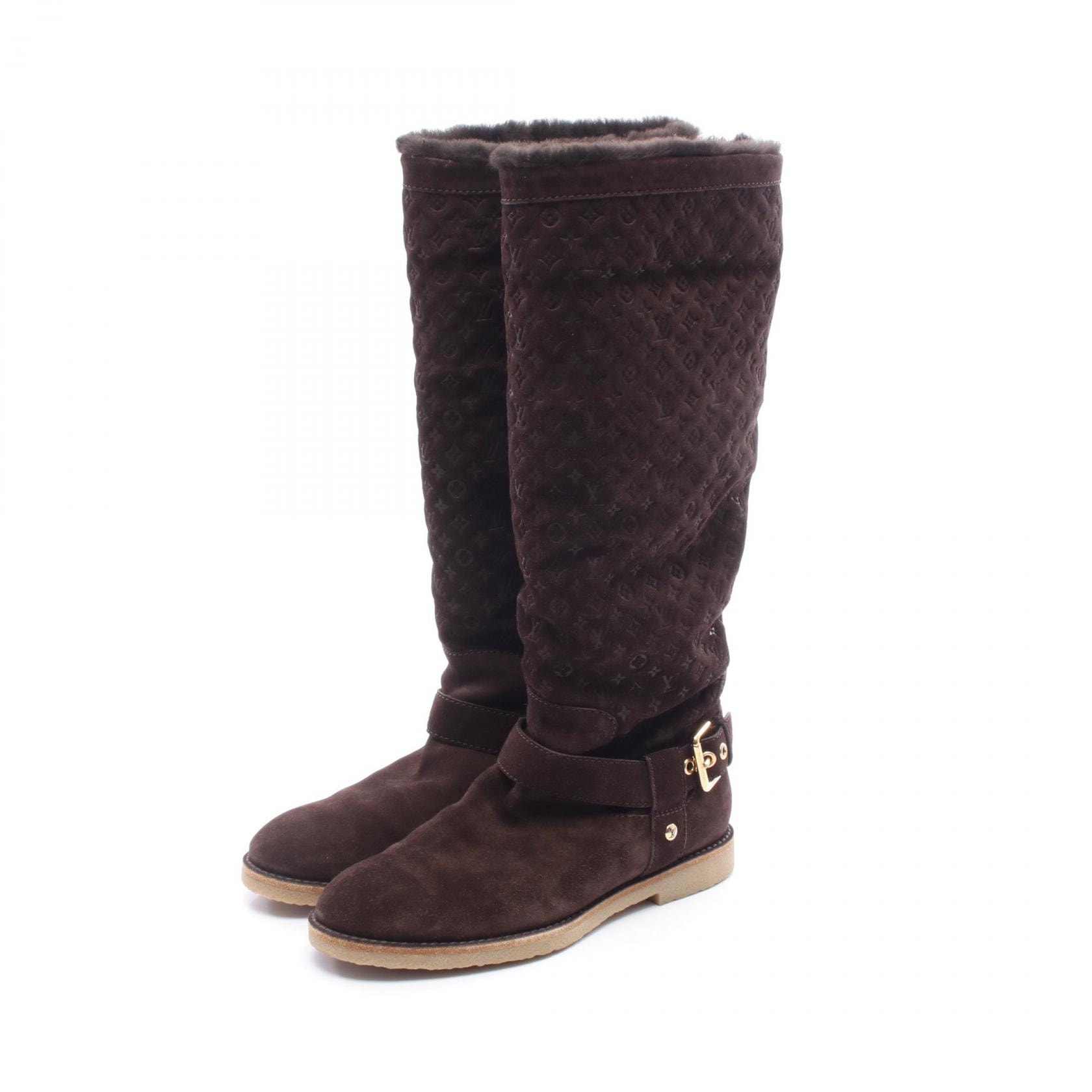 ルイ・ヴィトン LOUIS VUITTON モノグラム ブーツ 靴 スウェード レディース ブラウン系 【中古】