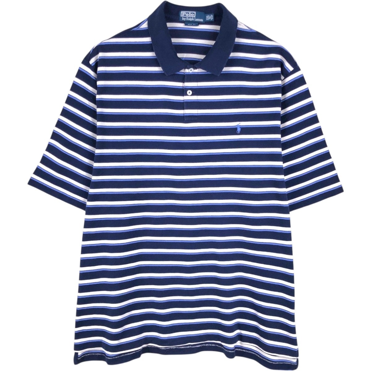 古着 ラルフローレン Ralph Lauren POLO by Ralph Lauren GOLF FIT マルチボーダー 半袖 ボーダー ポロシャツ メンズXXL相当/eaa667496