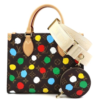 ルイ ヴィトン LOUIS VUITTON ハンドバッグ ショルダーバッグ LV×YK モノグラム オンザゴーPM モノグラムキャンバス ブラウン×マルチカラー レディース M46380【中古】 90238k