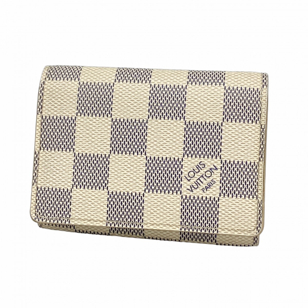 ★SALE【6eb1173】ルイヴィトン カードケース ダミエ・アズール アンヴェロップ カルト ドゥ ヴィジット N61746 ホワイト【中古】レディース