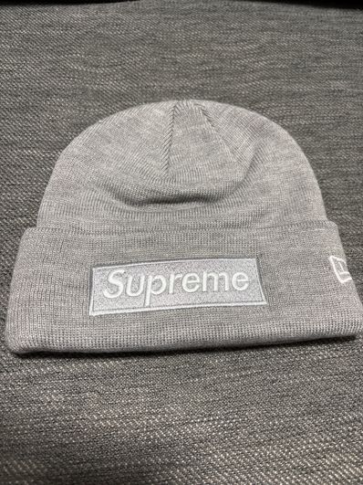 Supreme New Era Box Logo Beanie "Heather Grey" (24FW)