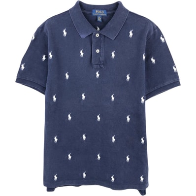 古着 ラルフローレン Ralph Lauren POLO RALPH LAUREN 総柄 半袖 ポロシャツ レディースM相当/eaa677242