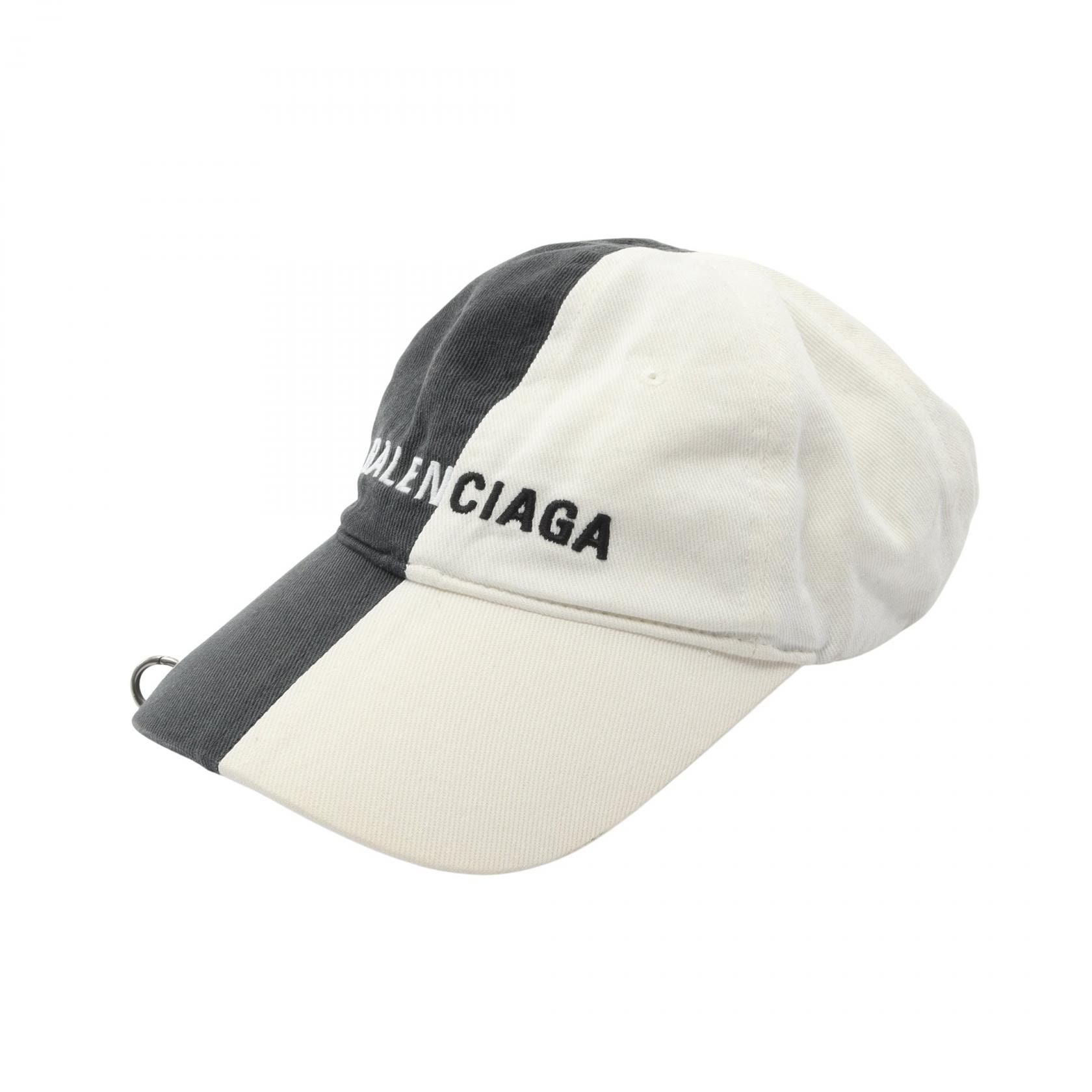 バレンシアガ BALENCIAGA 50/50 バイカラー キャップ 帽子 コットン メンズ レディース グリーン系 / ホワイト系 656455 【中古】