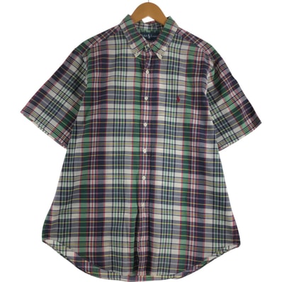 古着 ラルフローレン Ralph Lauren CLASSIC FIT 半袖 ボタンダウン チェックシャツ メンズXL相当/eaa560450