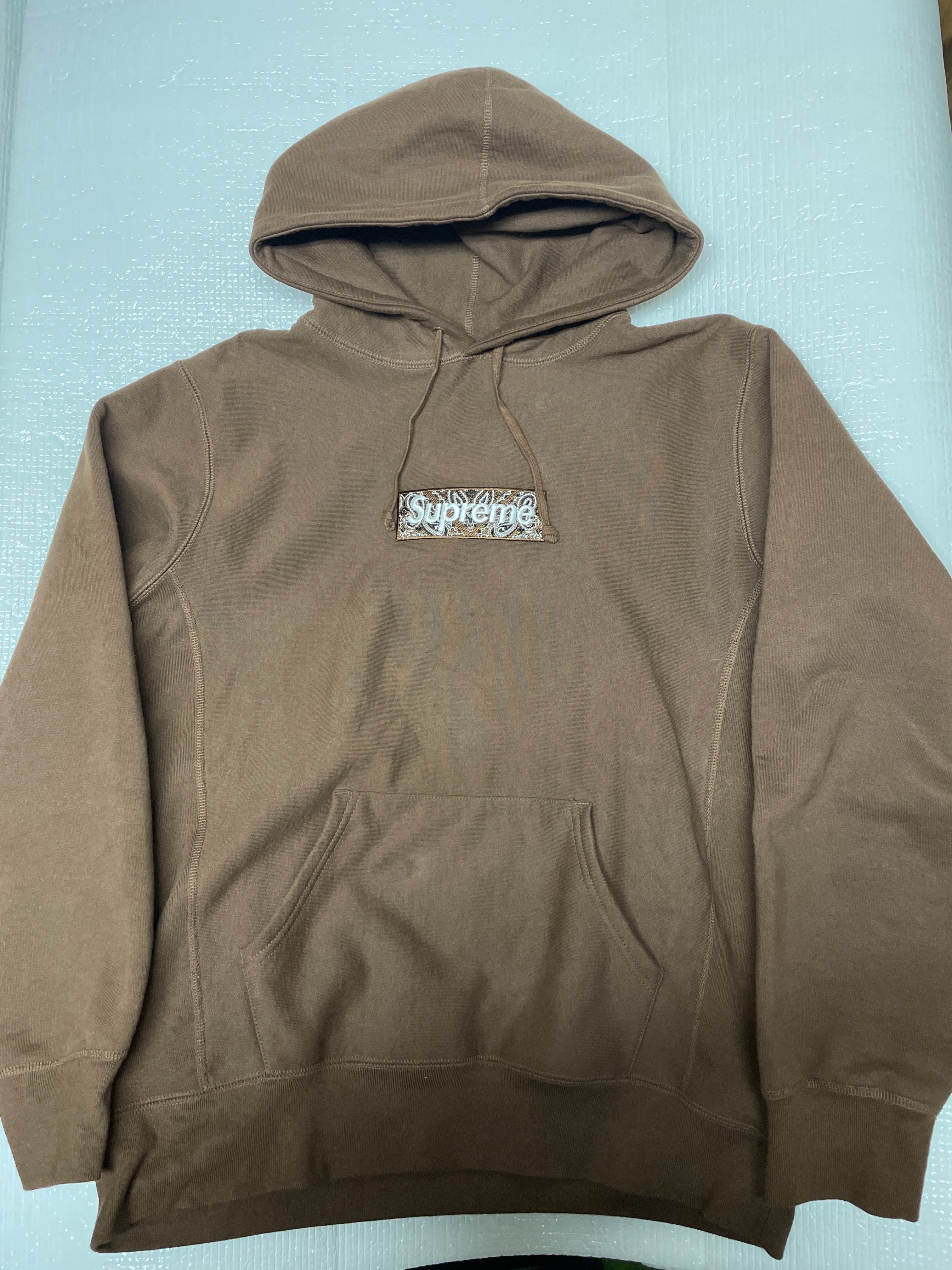 Supreme Bandana Box Logo Hooded Sweatshirt "Brown"