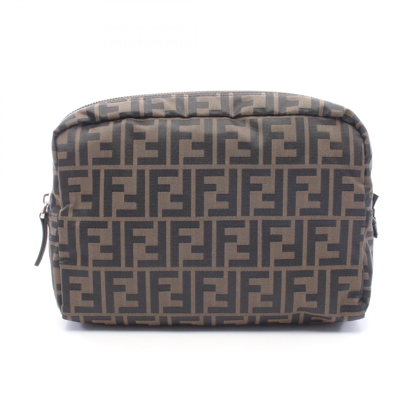 フェンディ FENDI FFライト ミディアム スーパーライトFFズッカ ポーチ バッグ ナイロン レザー レディース ブラウン系 / ブラック系 8N0220B1J2F1PR4 【新品】