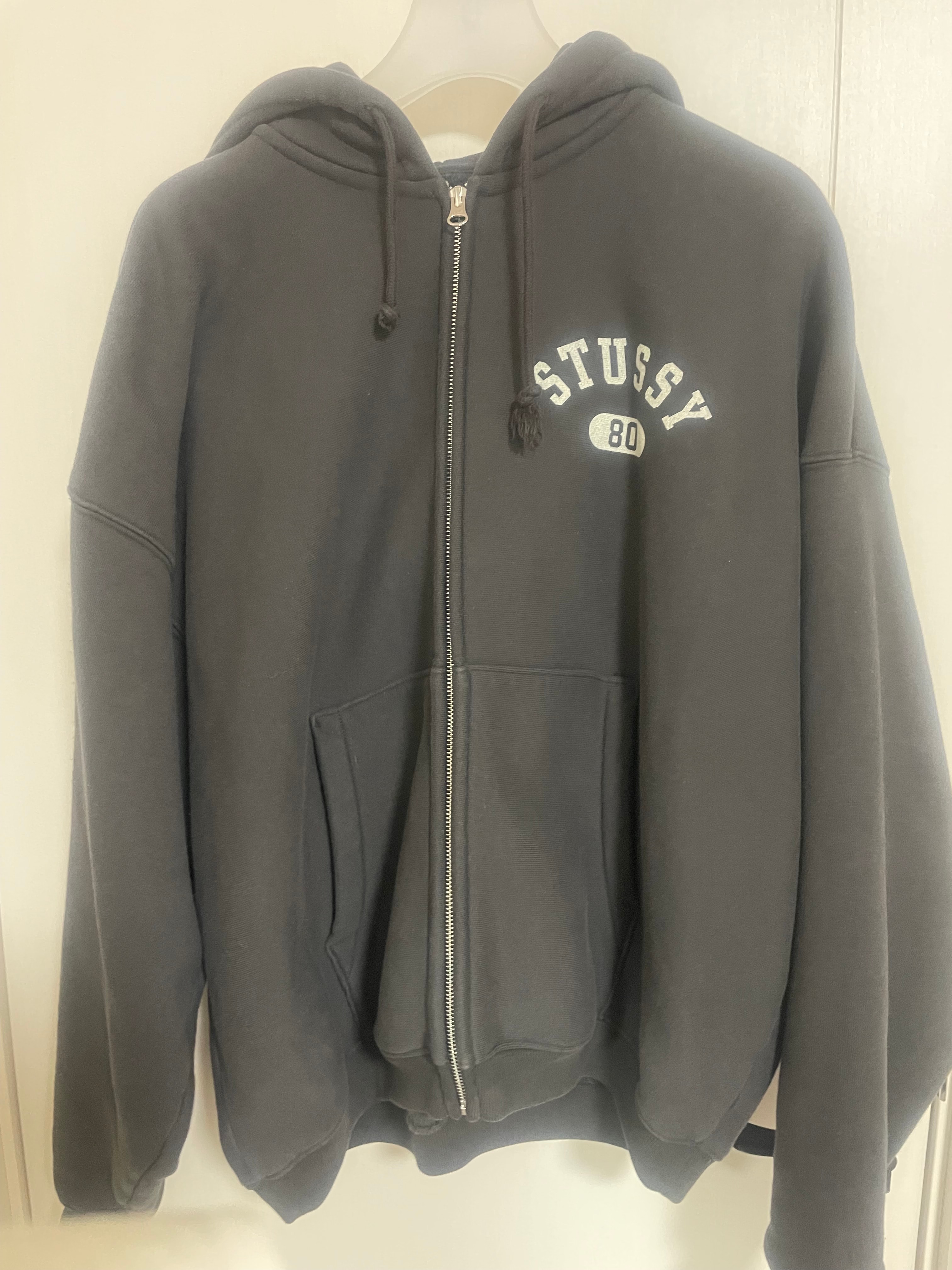 Stussy Varsity Zip Hoodie "Washed Black"