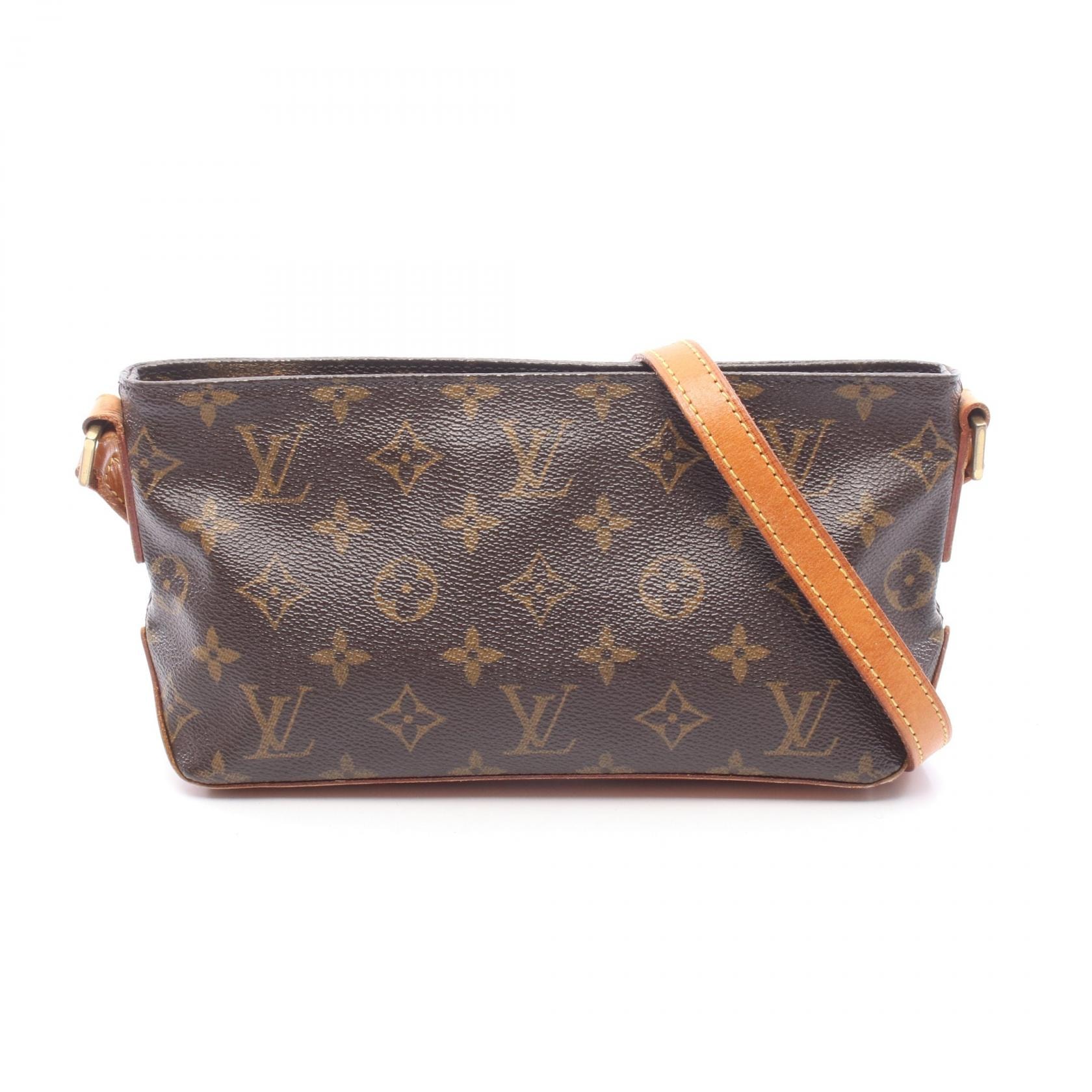 ルイ・ヴィトン LOUIS VUITTON トロター ショルダーバッグ バッグ PVCコーティングキャンバス レザー モノグラム レディース ブラウン系 M51240 【中古】