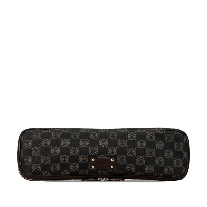 LOEWE 아나그램 클러치 백 세컨드 백 블랙 브라운 PVC 가죽 여성용 LOEWE [중고]