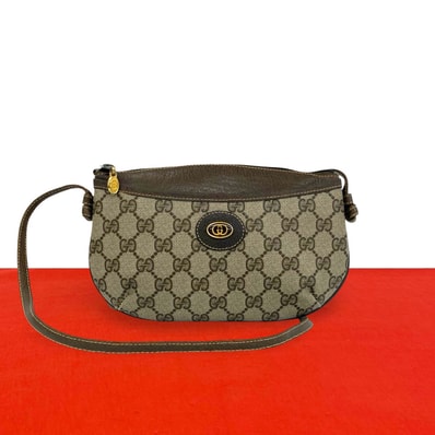GUCCI グッチ GG ロゴ 金具 レザー PVC ショルダーバッグ ブラウン
22723