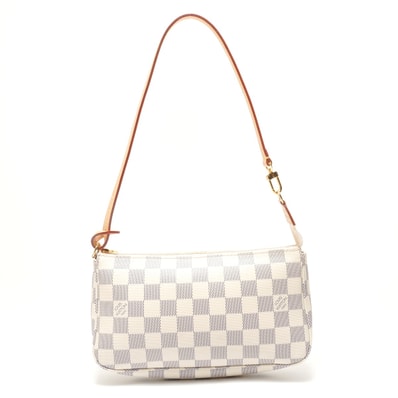 ヴィトン LV アズール ダミエ ポシェットアクセソワール 2012年製 ショルダーバッグ【中古】