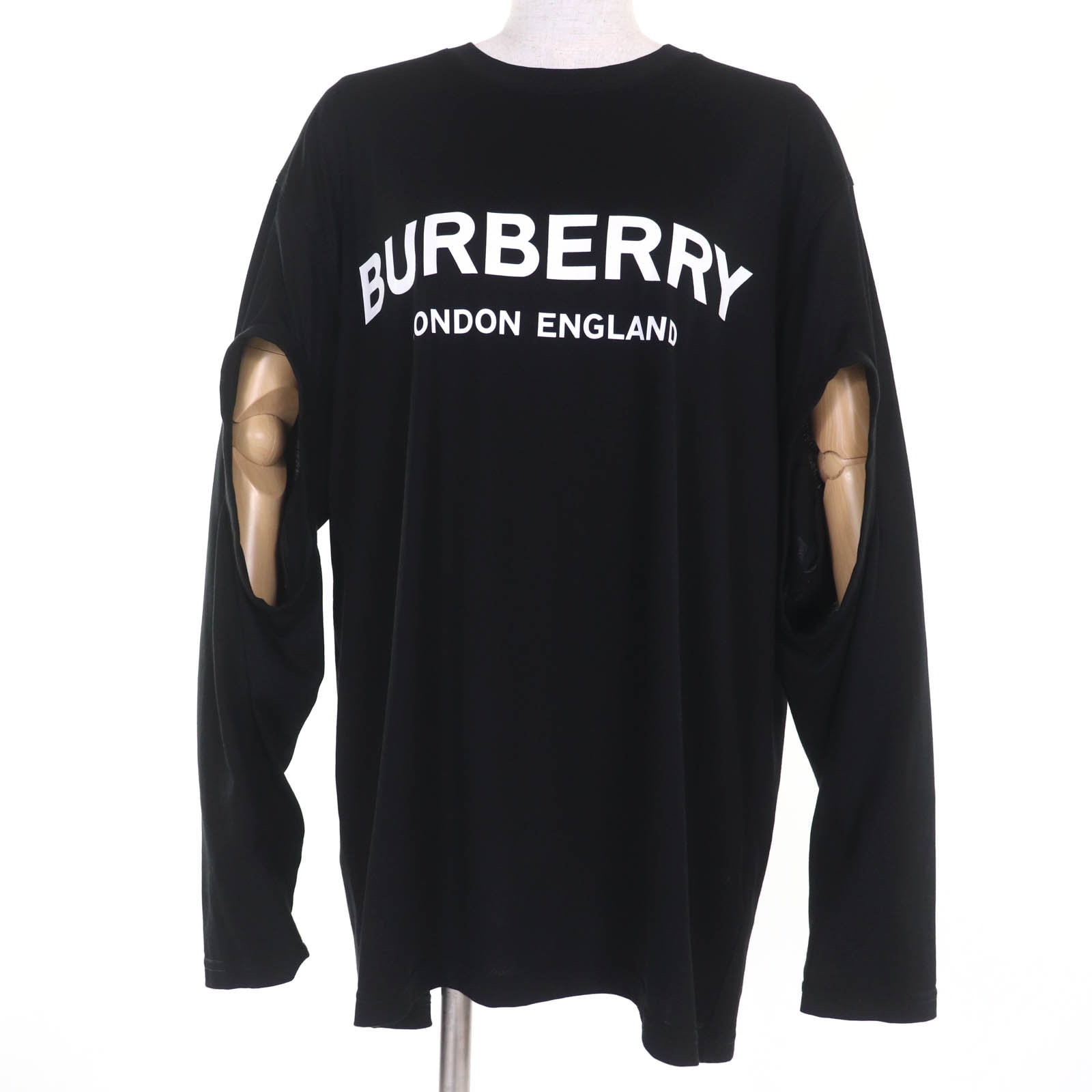 極美品 バーバリー 長袖Tシャツ ブラック レディース L 8025663