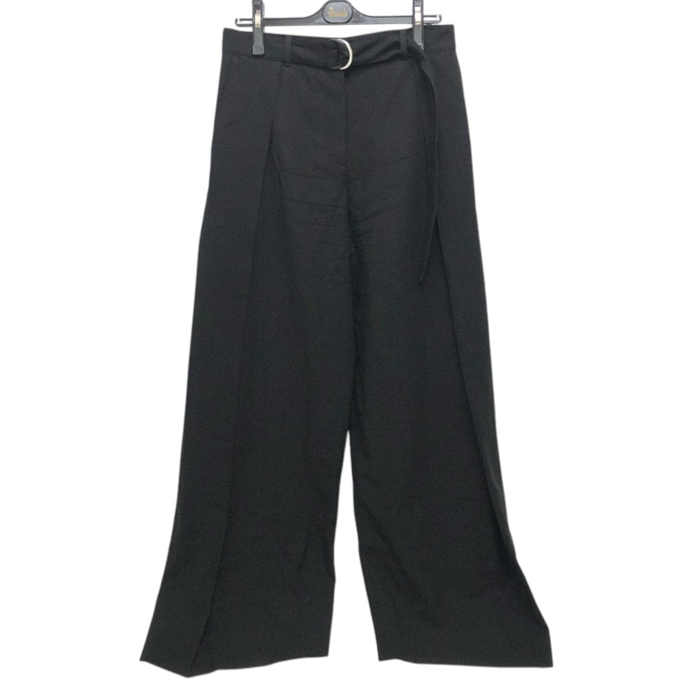 ロエベ LOEWE ベルト トラウザーズ S359Y04XHV アパレル スラックス ワイドパンツ ボトムス パンツ ウール ブラック 美品