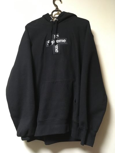 Supreme Cross Box Logo Hooded Sweatshirt "Black"