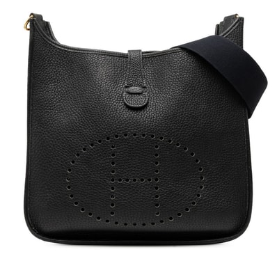 エルメス エブリンGM 斜め掛け ショルダーバッグ ブラック トリヨンクレマンス レディース HERMES 【中古】