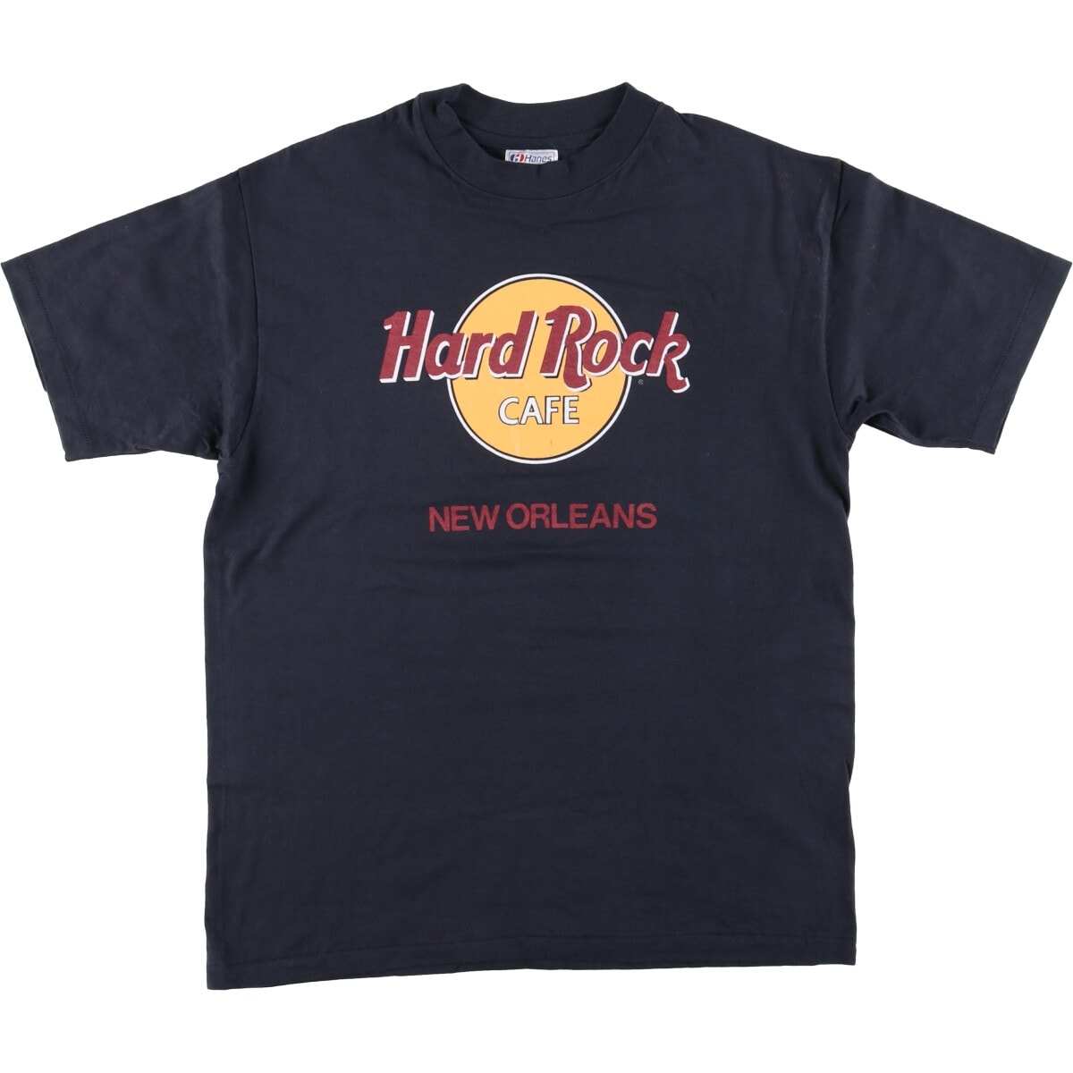 古着 80年代 ヘインズ Hanes HARD ROCK CAFE NEW ORLEANS ハードロックカフェ ニューオーリンズ アドバタイジングTシャツ USA製 メンズL相当 ヴィンテージ/eaa577142