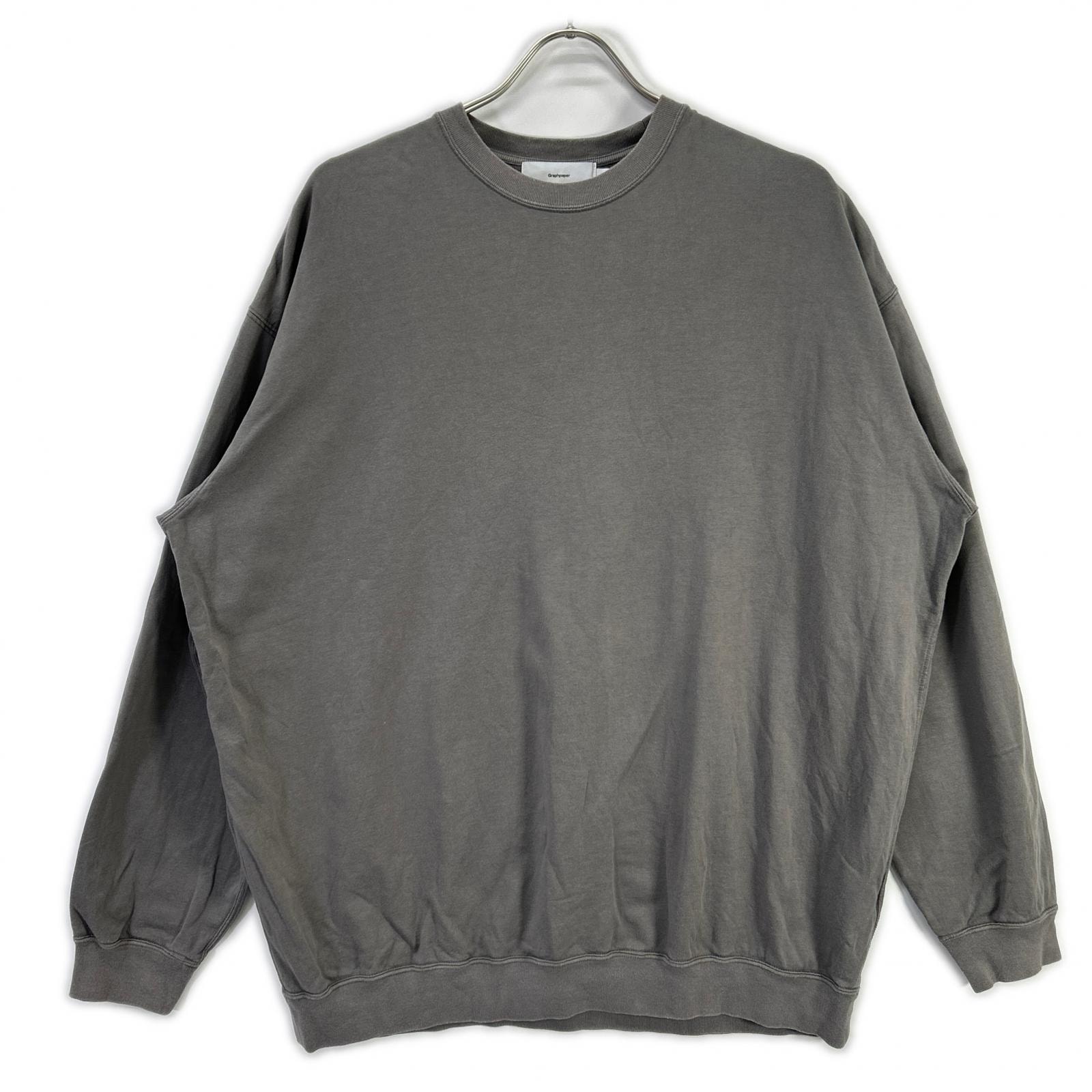 グラフペーパー GU243-70235 グレー Cotton Light Terry Crew Neck 1