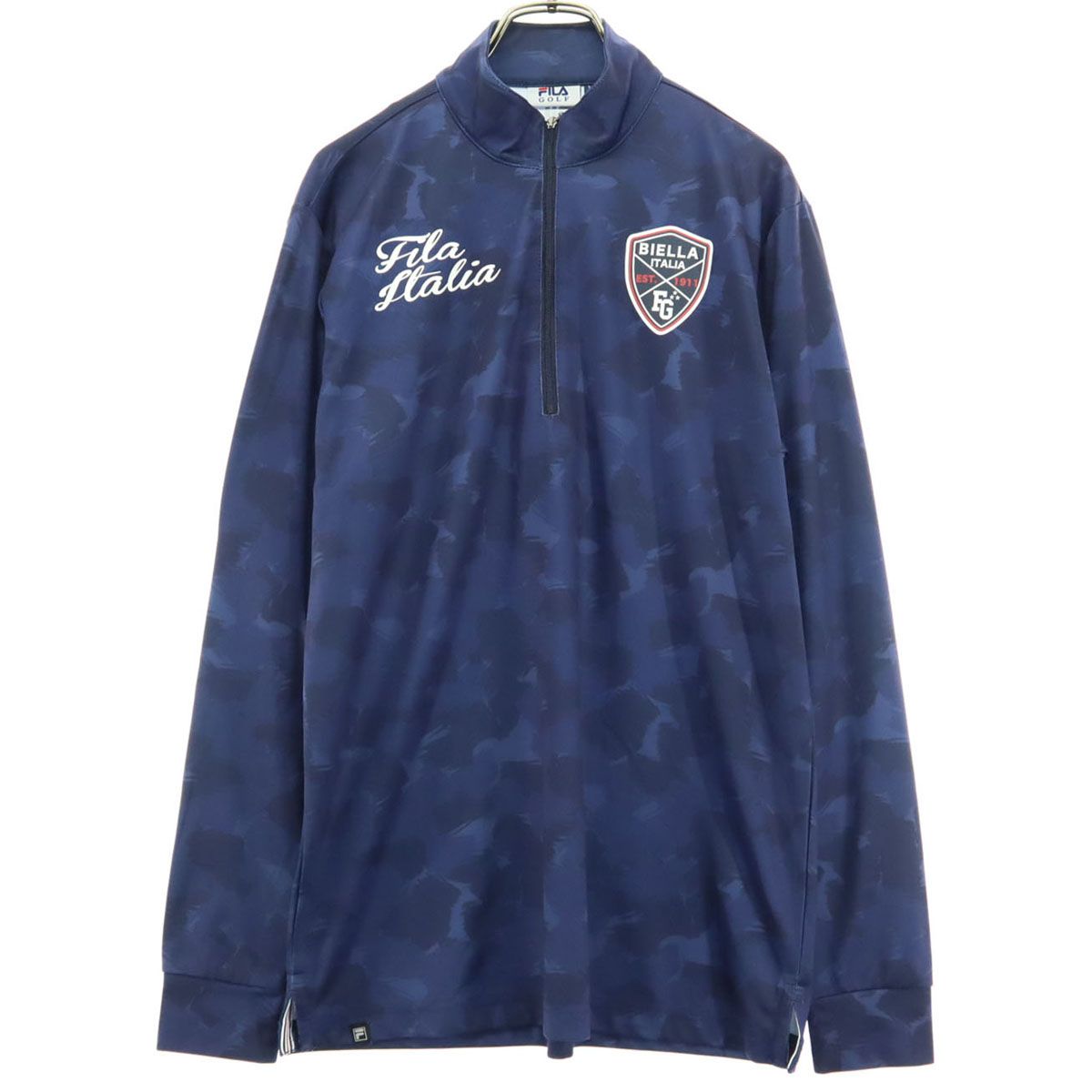 FILA フィラ チームロゴプリント ゴルフ 長袖 ジップパーカー M ネイビー
