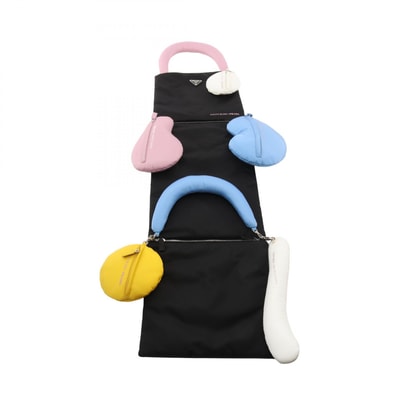 プラダ PRADA PRADA × 妹島和世 Prada Invites TESSUTO ショルダーバッグ バッグ ナイロン レディース ブラック系 / マルチカラー 【中古】