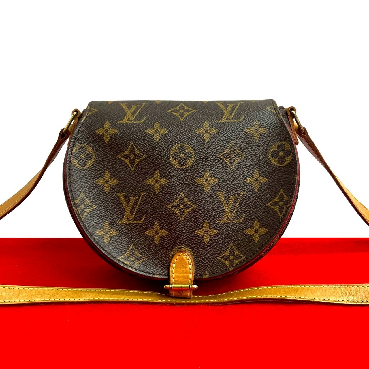 LOUIS VUITTON ルイヴィトン タンブラン モノグラム レザー PVC ショルダーバッグ ブラウン
 195-4