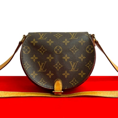 LOUIS VUITTON ルイヴィトン タンブラン モノグラム レザー PVC ショルダーバッグ ブラウン
195-4
