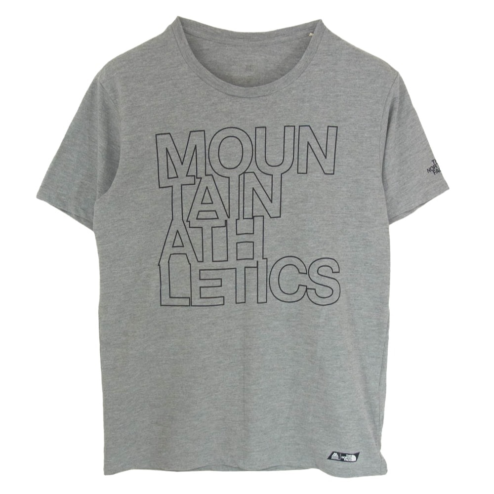 THE NORTH FACE ノースフェイス Tシャツ NT31874 OUTLINE MA LG TEE アウトライン ロゴ プリント ランニング Tシャツ 半袖カットソー グレー系 M【中古】