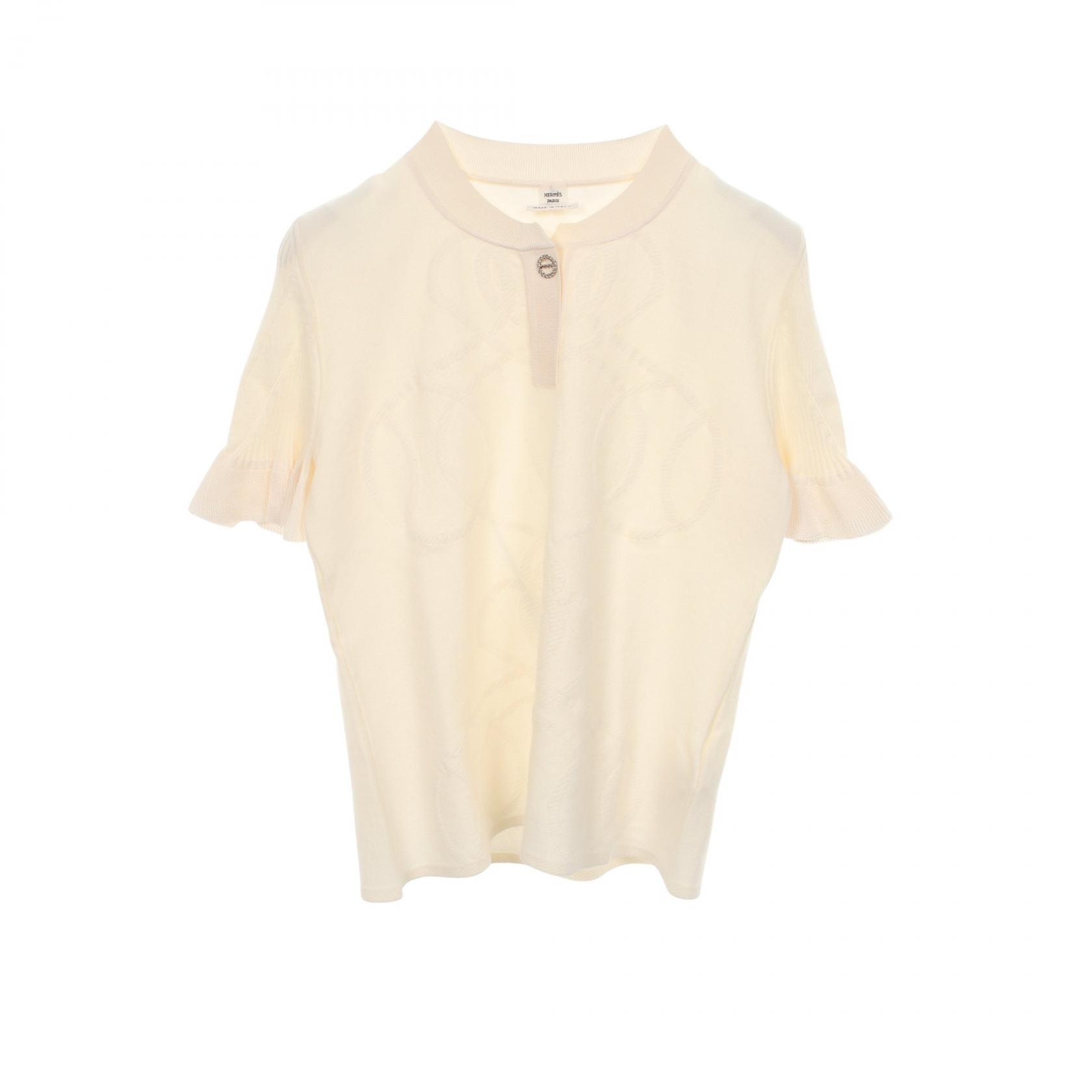 エルメス HERMES パルフロワリミックス ニット 衣料品 トップス ウール レディース ホワイト系 3H28750F 【中古】